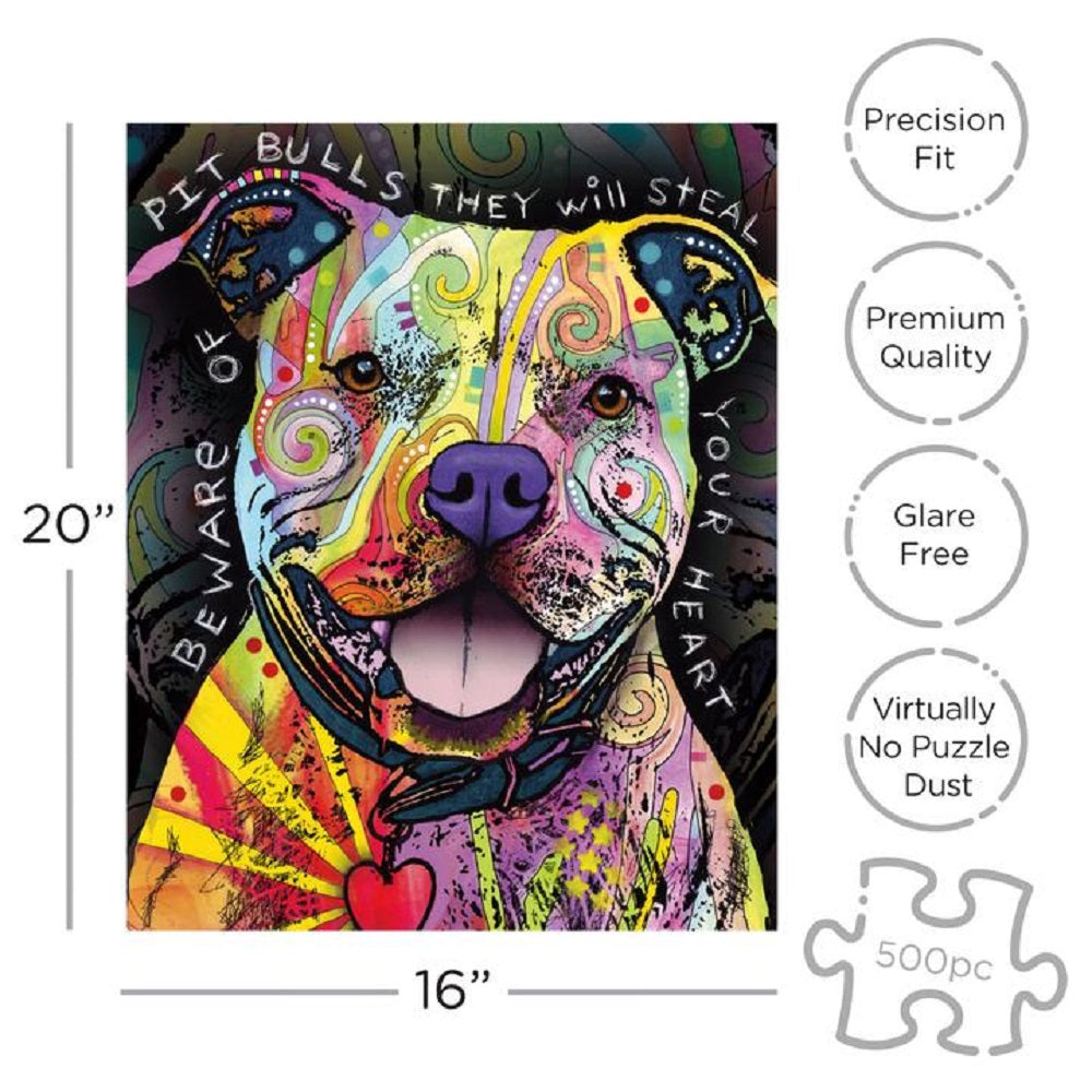 Beware Pit Bull Jigsaw Puzzle - 500 Piece