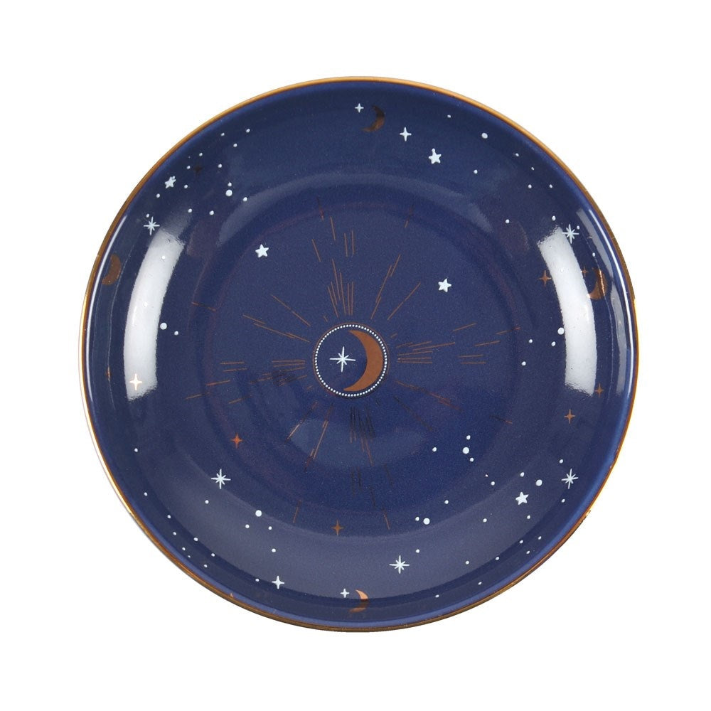 Blue Crescent Moon Trinket Dish