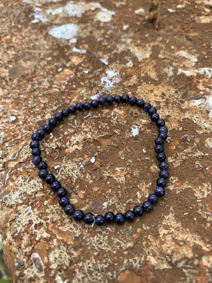 Blue Goldstone Bracelet - 4mm