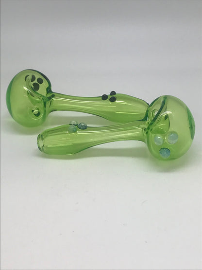 Brickyard Glass Green 3 Dot Pipe