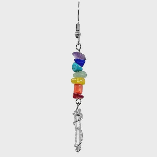 Chakra Chip Stone Crystal  Earrings