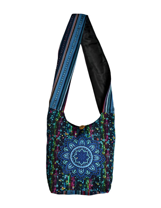 Lotus Print Hobo Bag