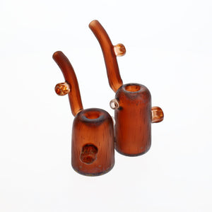 Chad G Glass Sandblasted Woodgrain Stump Push Bubbler SALE