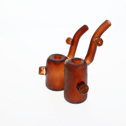 Chad G Glass Sandblasted Woodgrain Stump Push Bubbler SALE