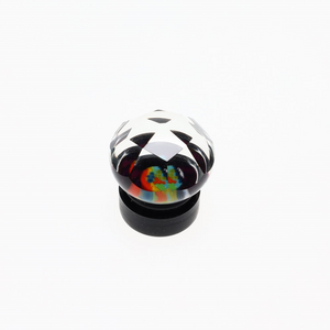 Cowboy Glass Round Purple Rainbow Faceted Marble Milli Carb Cap