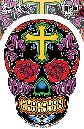 Sunny Buick Cross Sugar Skull Sticker SALE