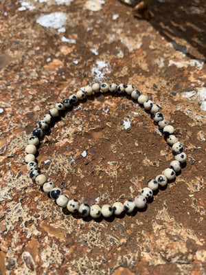 Dalmatian Stone Bracelet - 4mm