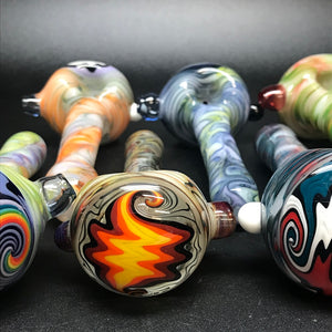 Dekal Glass Marbled Color over White with Wig Wag Cap