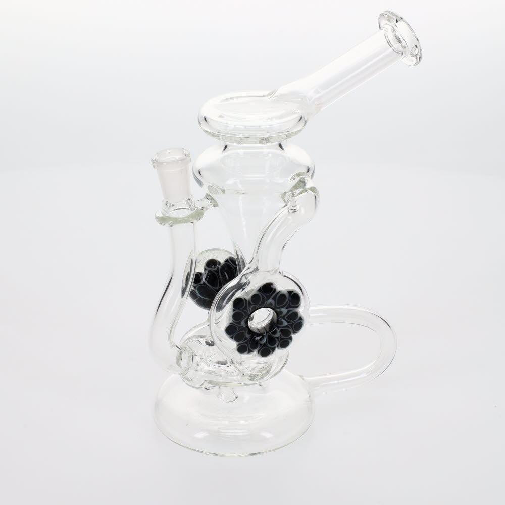 Dekal Glass Recycler with Dot Stack Donut and Dichro Marble SALE