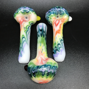 Dekal Glass Tie Dye Color Wrap Over White Spoon