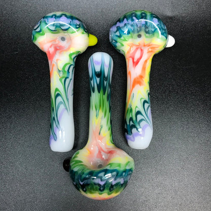 Dekal Glass Tie Dye Color Wrap Over White Spoon