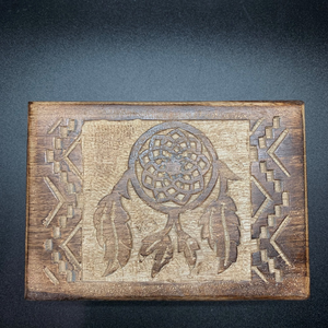 Dreamcatcher Carved Wooden Box
