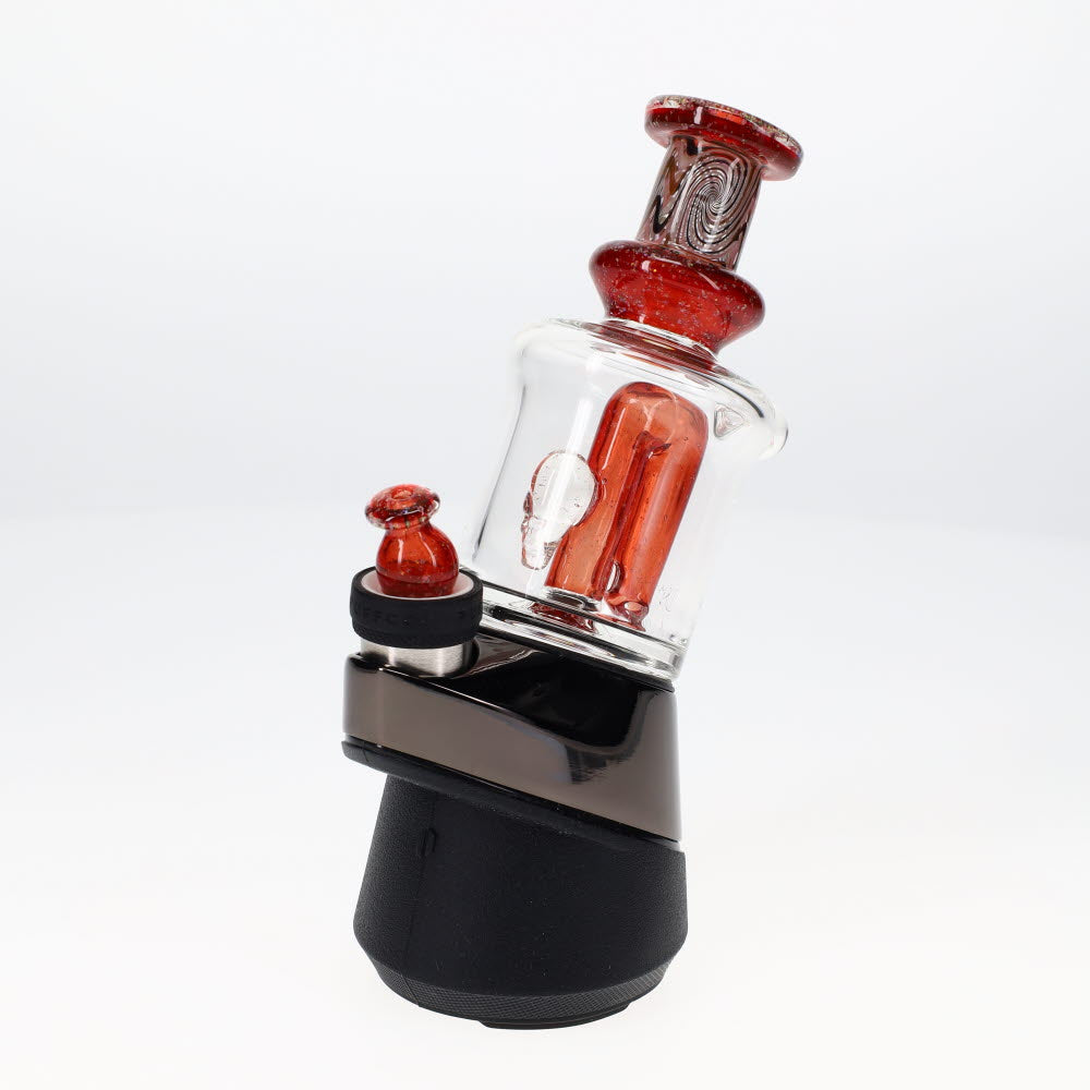 Drue Downs Glass Worked Red Dichro Peak Top with Carb Cap