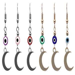 Evil Eye With Moon Earrings