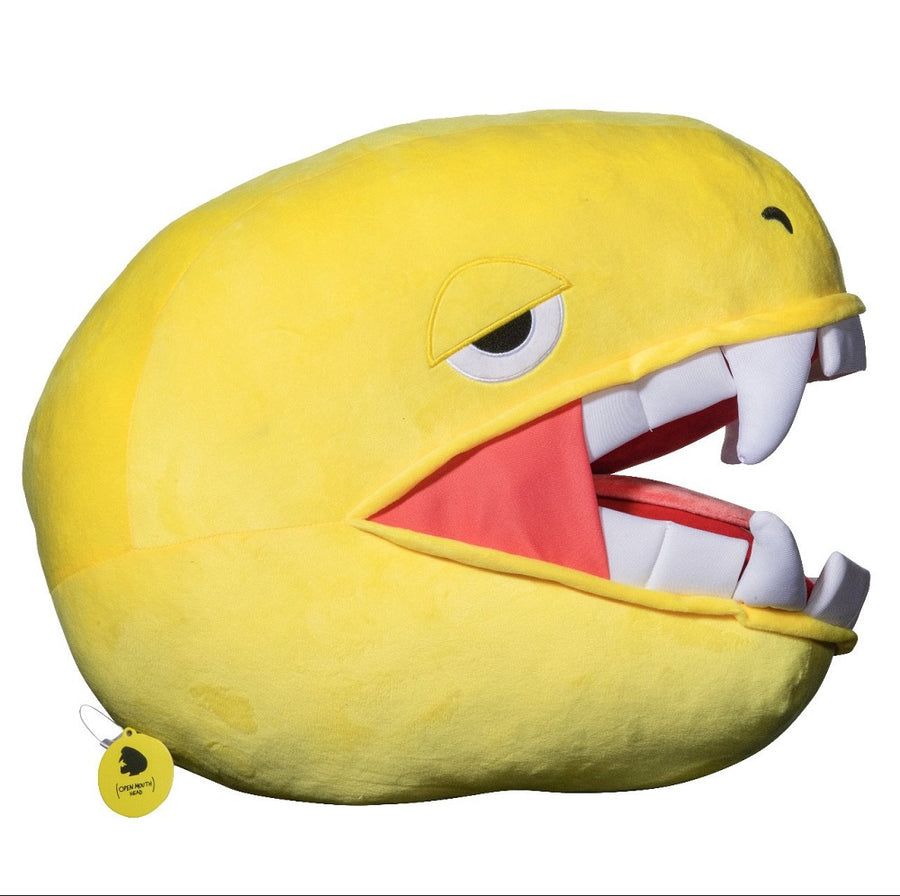 Elbo Glass Limited Edition Yellow Raptor Head Pillow - 20"