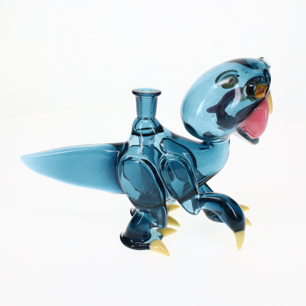 Elbo Glass Open Mouth Raptor - Blue Stardust
