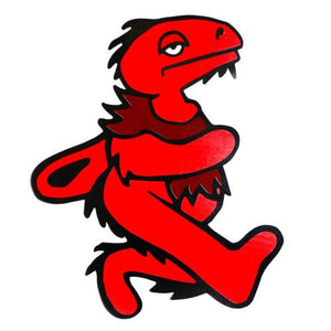Elbo Glass Red Dancing Dino Dabpad - Large / 23X19.5