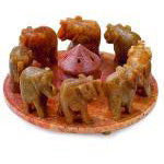 Elephant Soap Stone Round Incense Burner