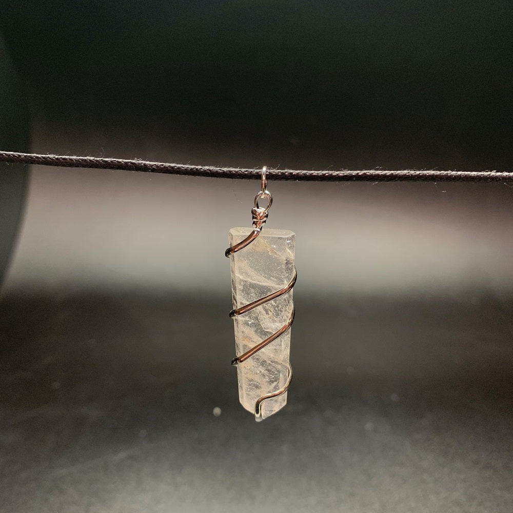 Flat Wrapped Assorted Crystal Pendant