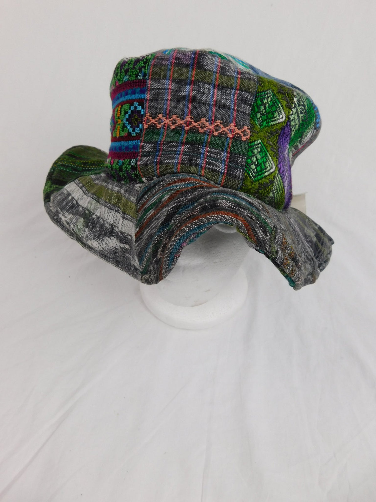 100% Wool Patchwork Floppy Hat Woven Bucket Hat – Awamaki main image 3
