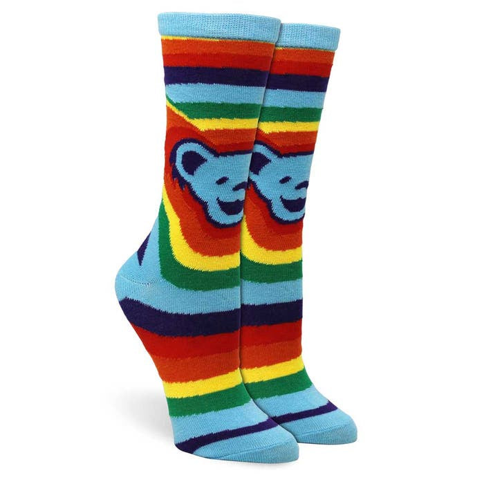 Grateful Dead Dancing Bear Expanding Rainbow Socks