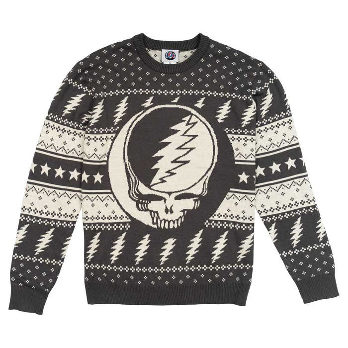 Grateful Dead Steal Your Face Gray Holiday Sweater