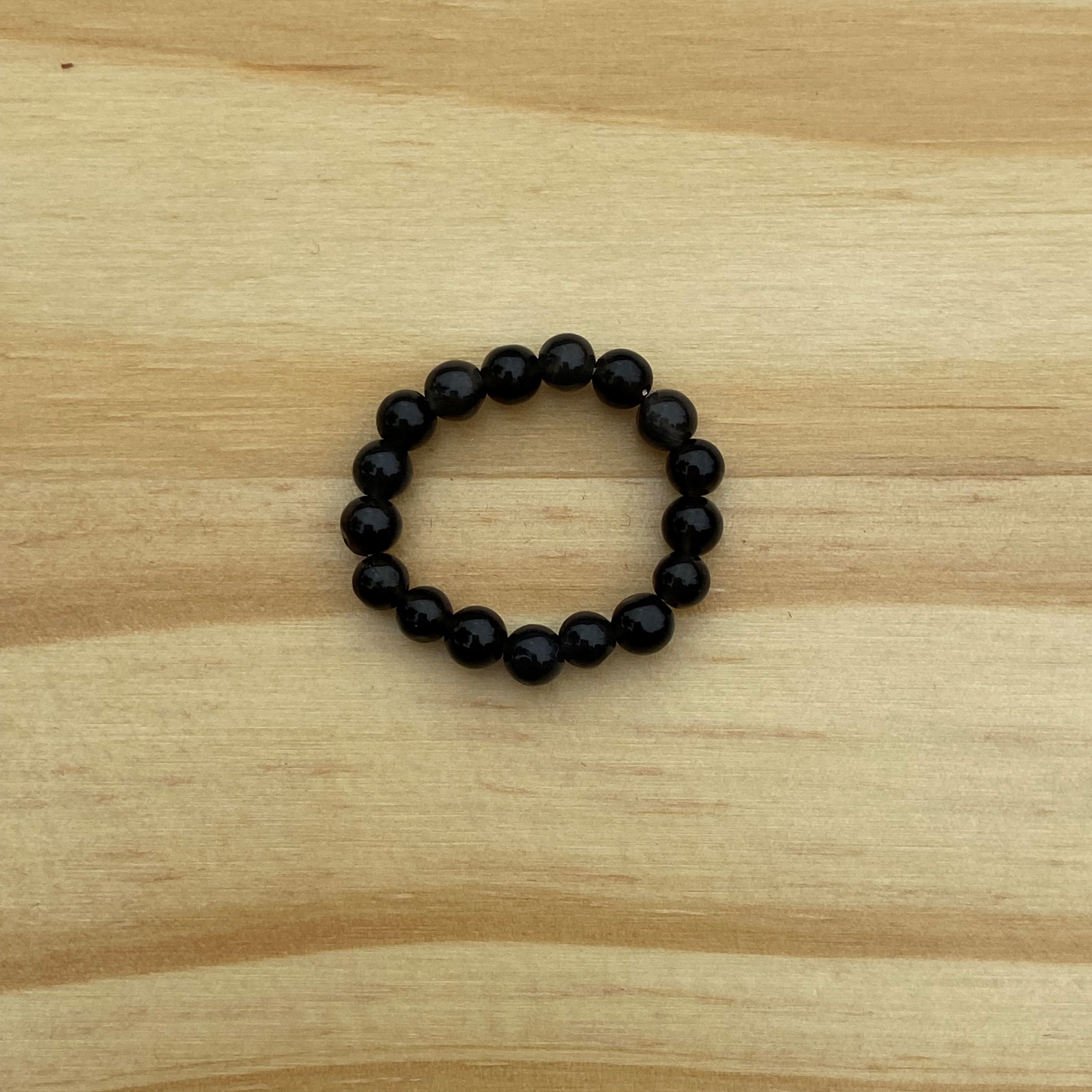 Gemstone Stretch Ring - Black Obsidian