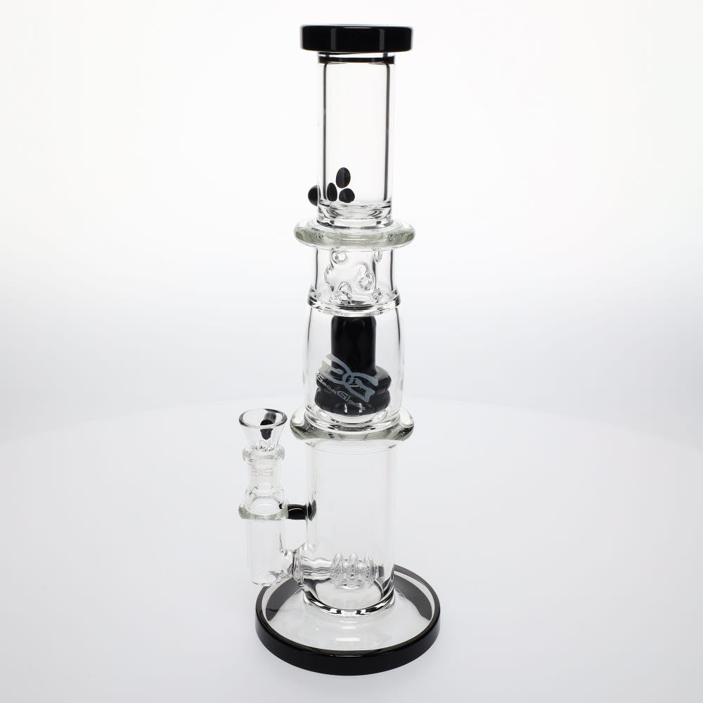 Geo's Glass Double Shredder Color Straight Waterpipe