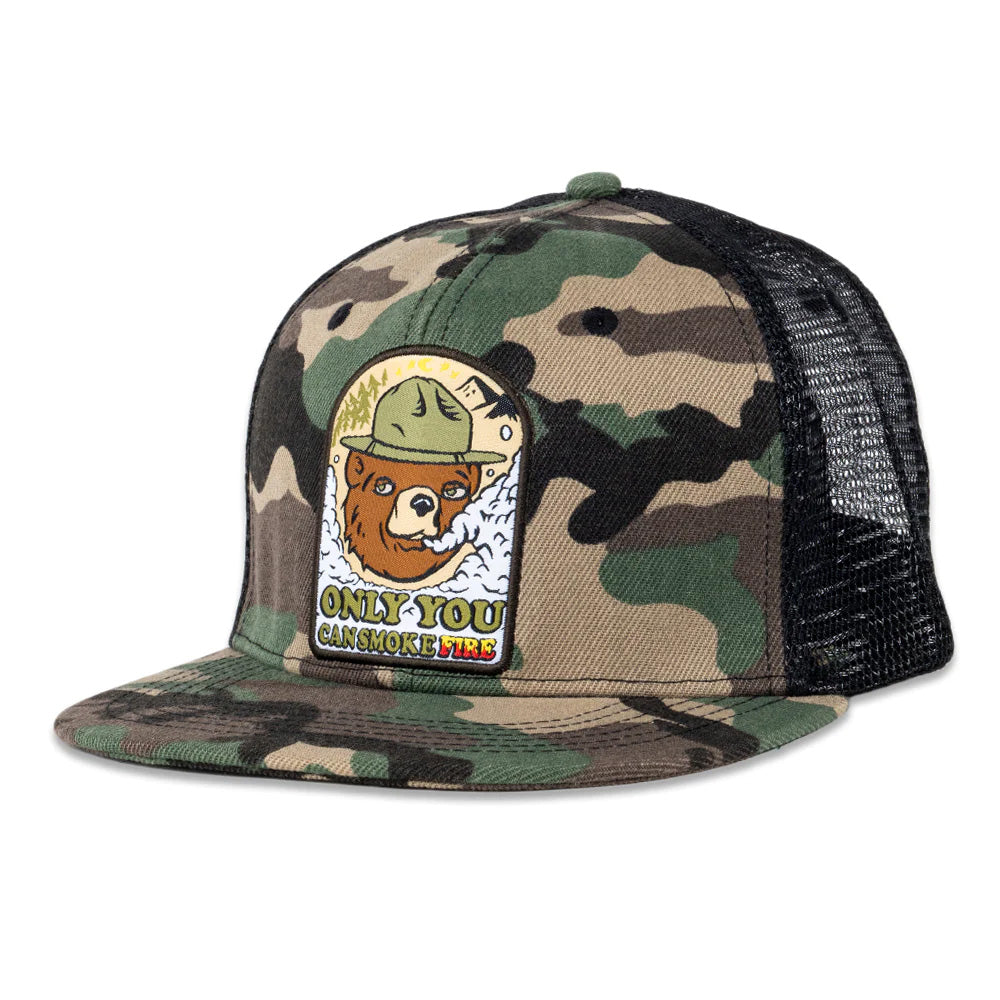 Grassroots California Puffy the Bear Camo Mesh Snapback Hat
