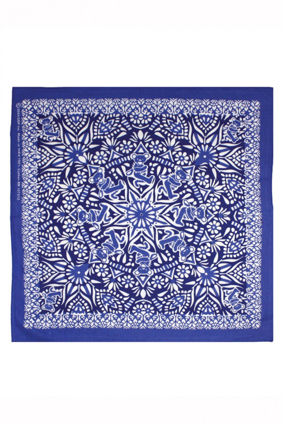 Grateful Dead Bear Mandala Bandana (Blue) / Blue