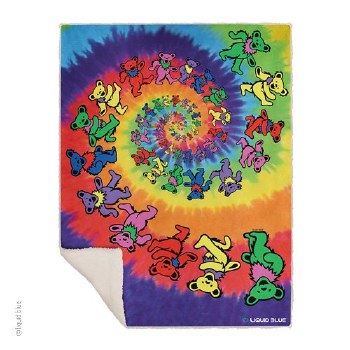 Grateful Dead Spiral Bears Fleece Throw Blanket SALE