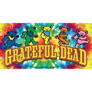 Grateful Dead Bears On Tie Dye Sticker