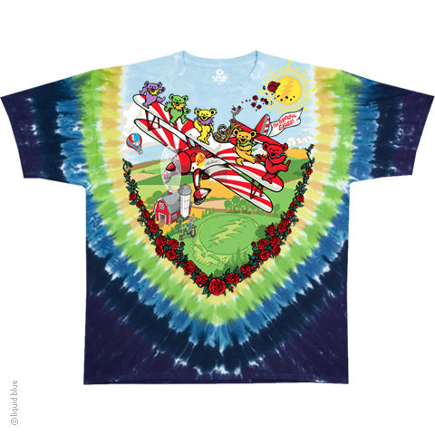 Grateful Dead Bi Plane Bears Tie Dye T-Shirt