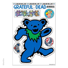 Grateful Dead Blue Dancing Bear Die Cut Multi Pack Sticker Set