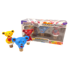 Grateful Dead Dancing Bears Bottle Stopper 3 Piece Set - Yellow, Blue, Red SALE