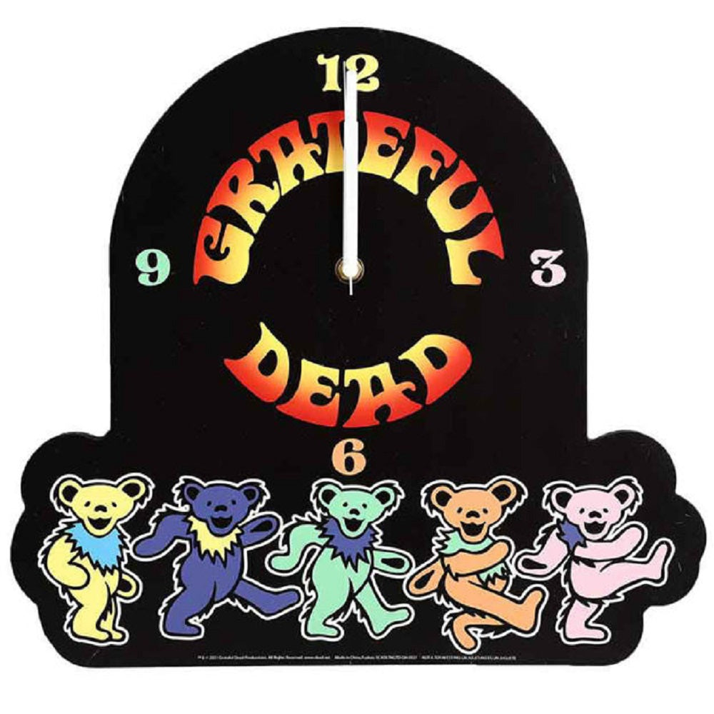 Grateful Dead Dancing Bears Wood Wall Clock