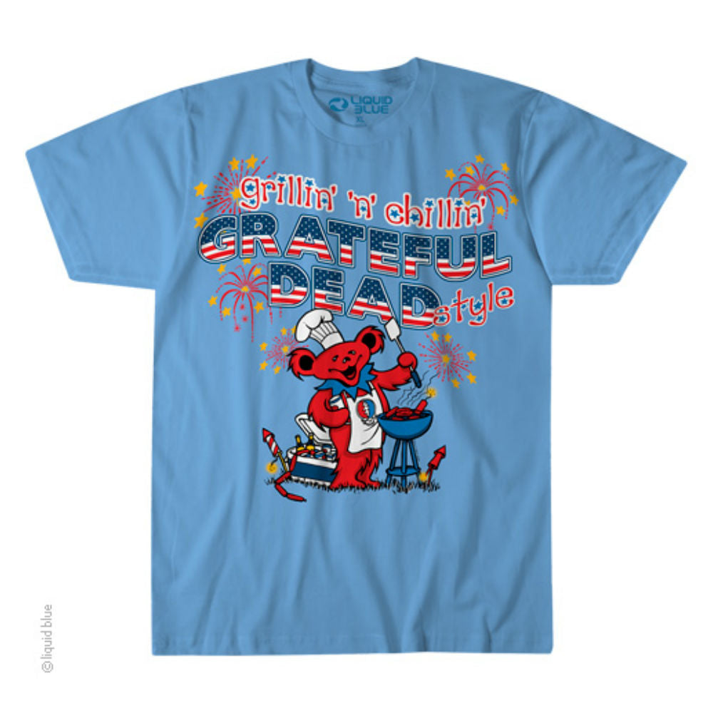 Grateful Dead Grillin & Chillin Baby Blue T-Shirt