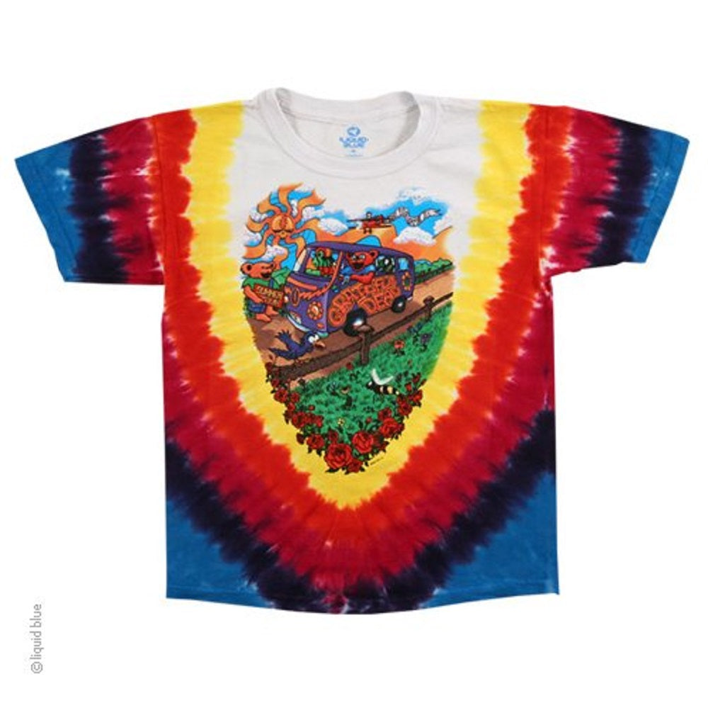 Grateful Dead Kids Summer Tour Bus Tie Dye T-Shirt