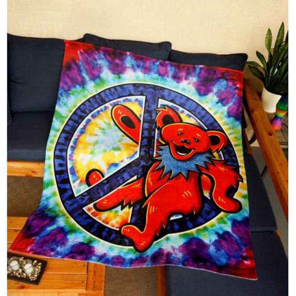 Grateful Dead Peace Bear Blanket SALE