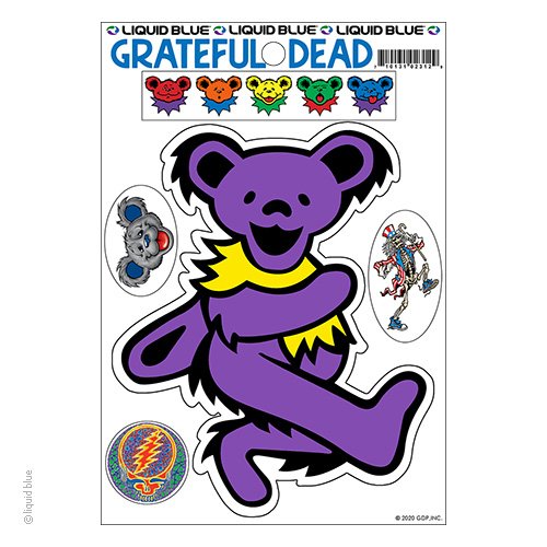 Grateful Dead Purple Dancing Bear Die Cut Multi Pack Sticker Set