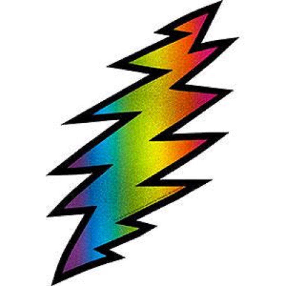 Grateful Dead Rainbow Lightning Bolt Glitter Sticker