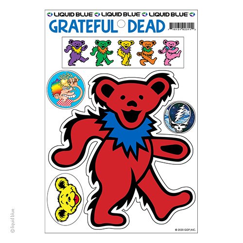 Grateful Dead Red Dancing Bear Die Cut Multi Pack Sticker Set