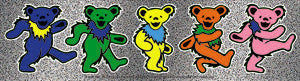 Grateful Dead Row of Dancing Bears Glitter Sticker