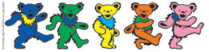 Grateful Dead Row of Dancing Bears Window Sticker