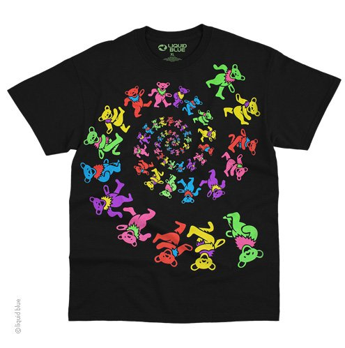 Grateful Dead Spiral Dancing Bears T-Shirt - GLOW
