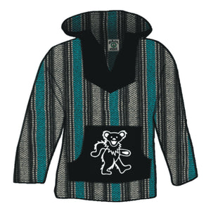 Grateful Dead Dancing Bear Multicolor Striped Baja Pullover