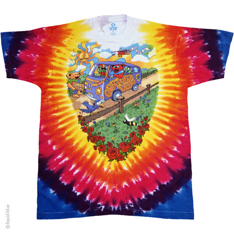 Grateful Dead Summer Tour Bus Tie Dye T-Shirt