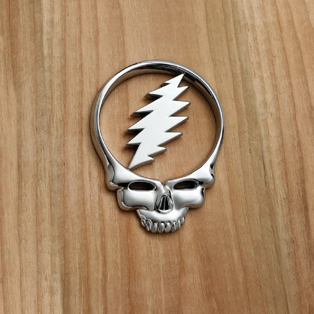 Grateful Dead The Steal Your Face Badge - Chrome