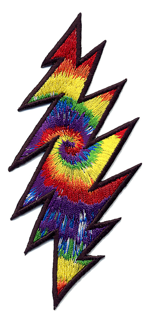 Grateful Dead Tie Dyed Bolt Patch