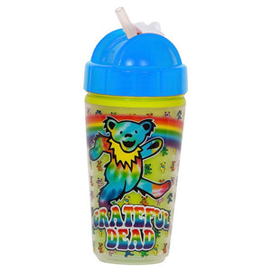 Grateful Dead Tie Dyed Dancing Bear Straw Sippy Cup